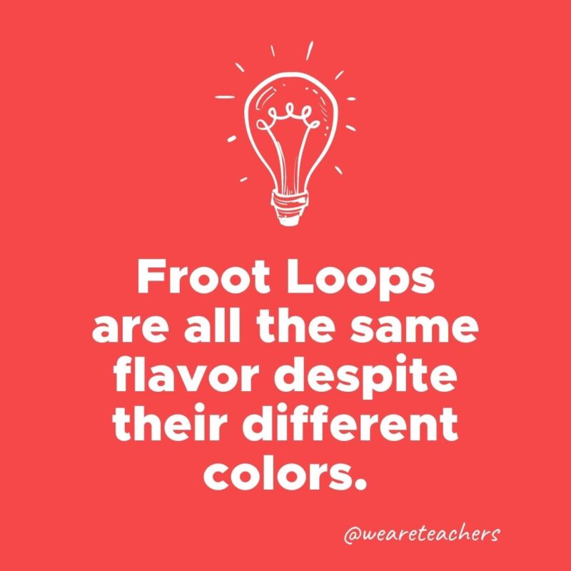 Weird fun fact - Froot Loops are all the same flavor despite their different colors.